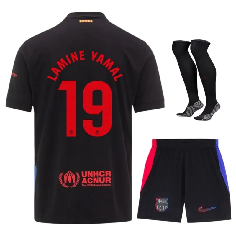 Kit enfant away du FC Barcelona LAMING YAMAL 2024/25 - Noir