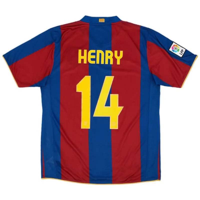 Henry Barcelona Retro Jersey 2007/08 Home - Red/Blue