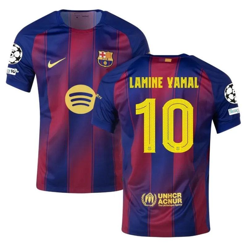 Barcelona YAMAL 2025/26 Home UCL Kids' Jersey - Red/Blue