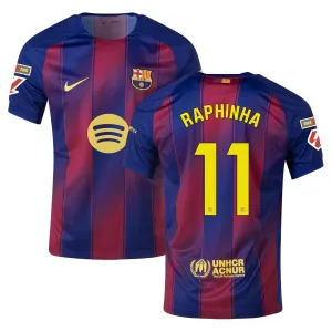 Barcelona RAPHINHA 2025/26 Home Kids' Jersey - Red/Blue