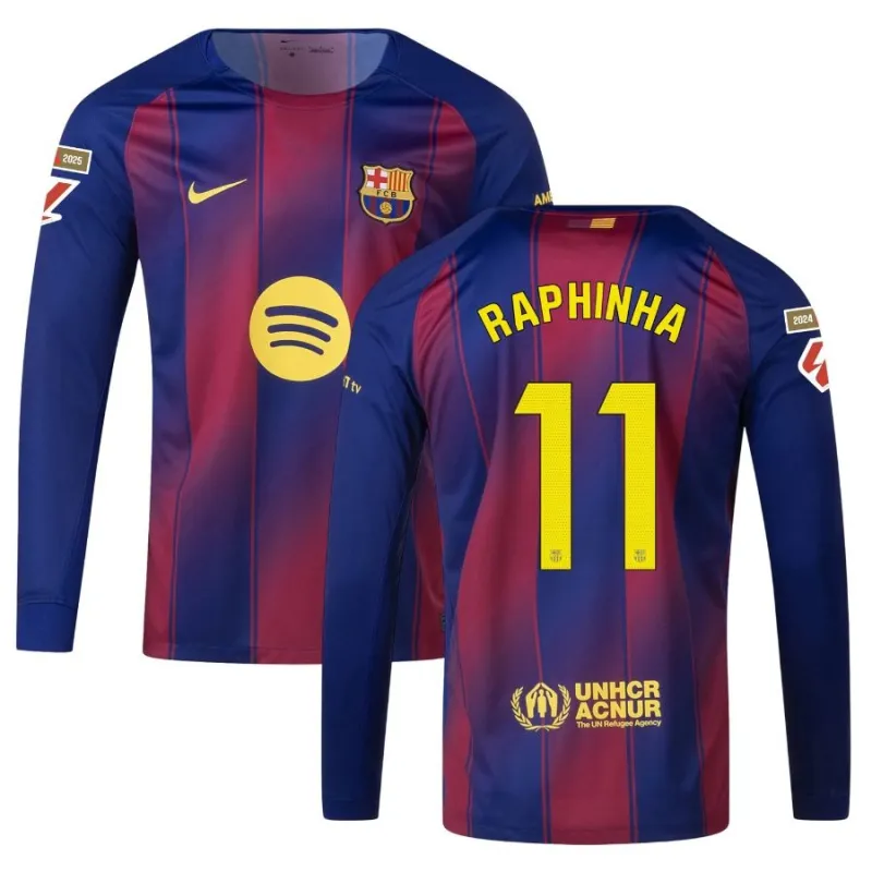 Barcelona Home Long Sleeve Jersey 2025/26 RAPHINHA