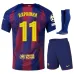 Barcelona RAPHINHA 2025/26 Home UCL Kids' Jersey Set - Red/Blue