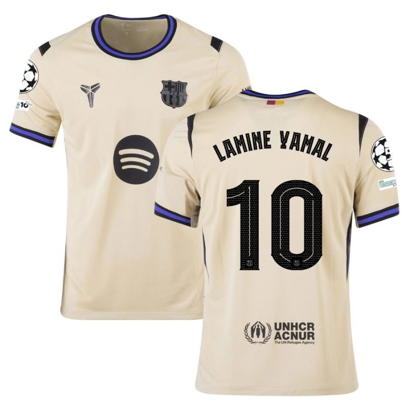 Barcelona YAMAL UCL 2025/26 Kids’ Away Jersey - Beige