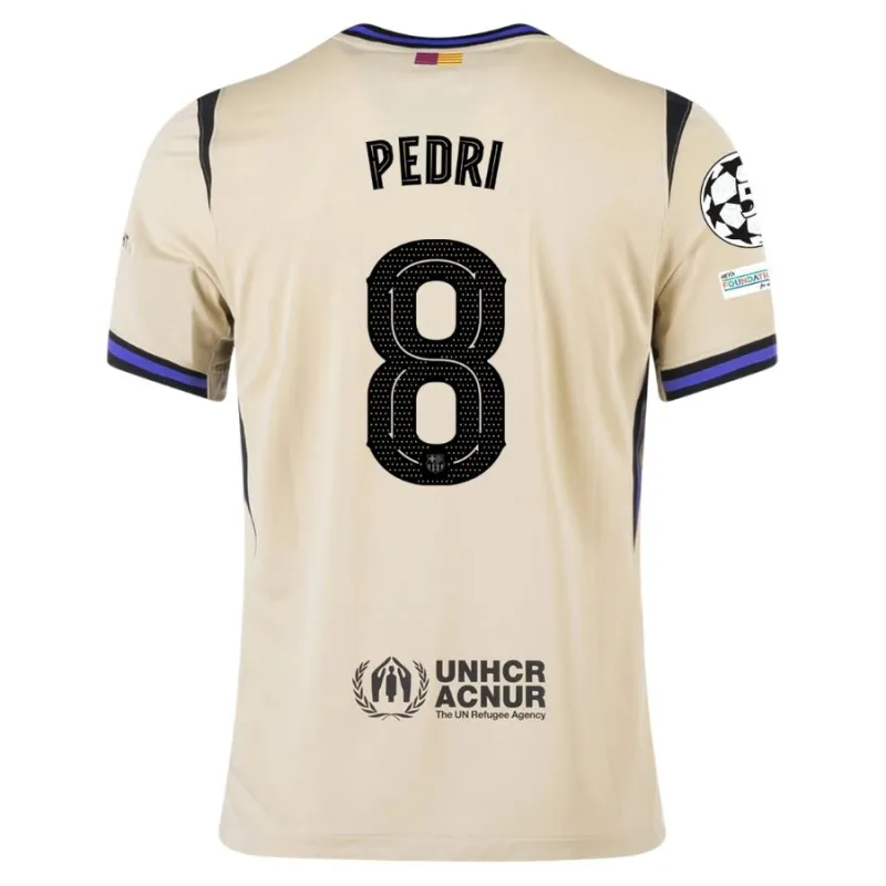 Barcellona PEDRI UCL 2025/26 Maglia Bambino Trasferta - Beige