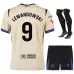Barcelona LEWANDOWSKI 2025/26 Kids Away Kit Jersey - Beige