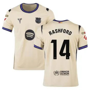 Barcelona RASHFORD 2025/26 Kids Away Jersey - Beige