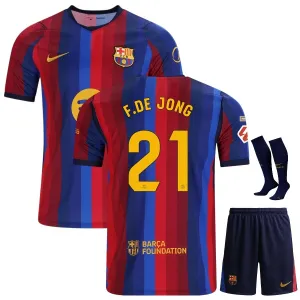 Barcelona DE JONG 2026/27 Home Kids Kit Jersey