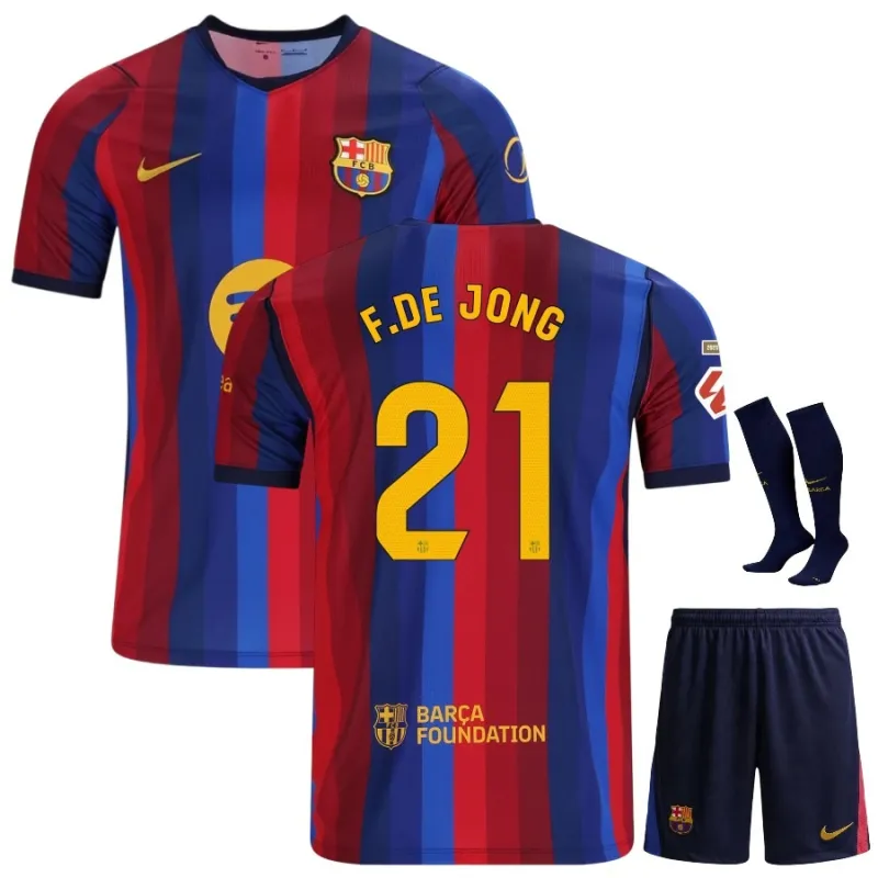 Barcelona DE JONG 2026/27 Home Kids Kit Jersey