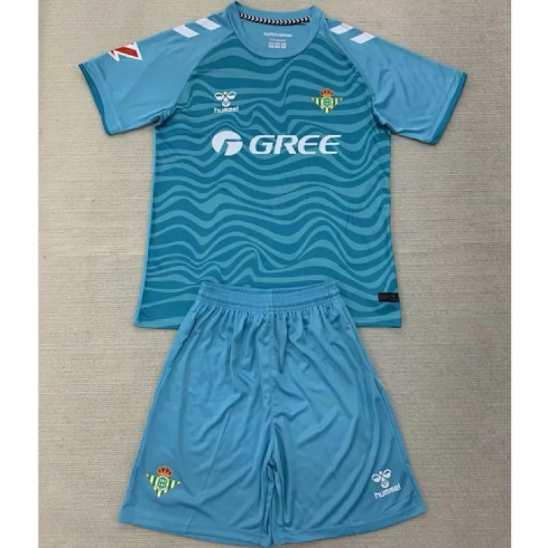 Real Betis Kinder Torwart-Trikot und Shorts 2024/25 - Blau
