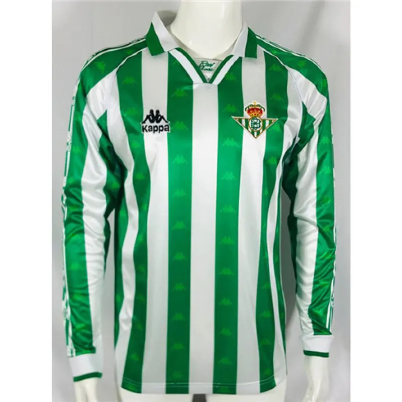 Camiseta retro de mangas largas de Real Betis 1995-97 local - Verde/Blanco