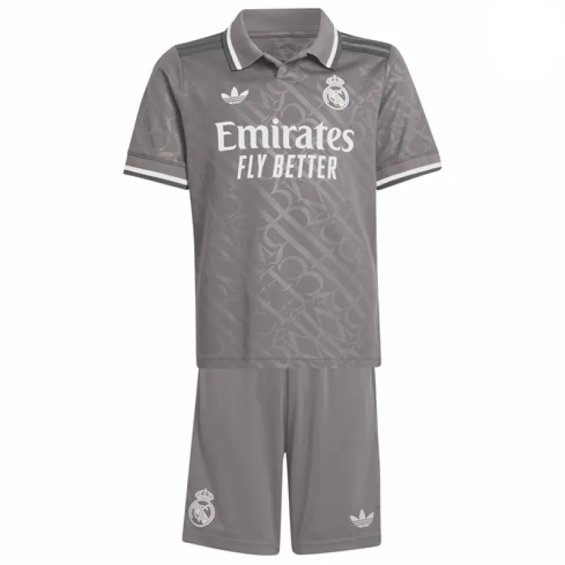 Real Madrid Troisième maillot et shorts pour enfants 2024/25 - Gris