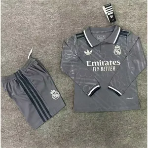 Real Madrid Kids' Third Long-sleeved Jersey + Shorts 2024/25 - Gray