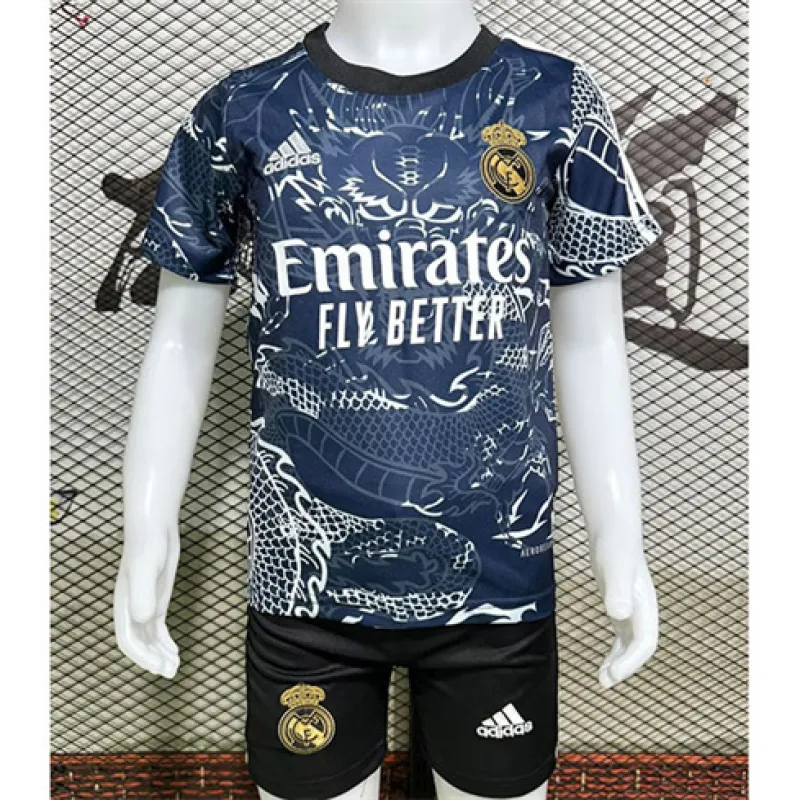 Real Madrid Kinder Trikot + Shorts 2024/25 - Drachenjahr-Ausgabe - Blau
