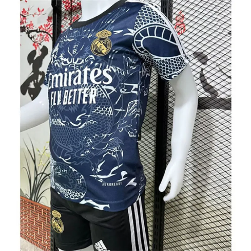Real Madrid Kinder Trikot + Shorts 2024/25 - Drachenjahr-Ausgabe - Blau