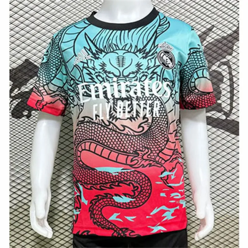 Maglia per bambini del Real Madrid 2024/25 - Versione Anno del Drago - Blu/Rosso