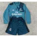 Troisième maillot rétro à manches longues pour enfants du Real Madrid 2017/18 extérieur - Bleu