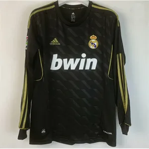 Maillot rétro à manches longues du Real Madrid 2011/12 extérieur - Noir