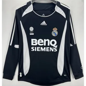 Troisième maillot rétro à manches longues du Real Madrid 2006/07 - Noir