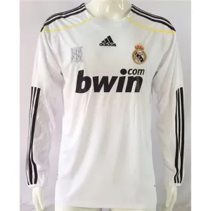 Maillot rétro à manches longues du Real Madrid 2009/10 domicile - Blanc