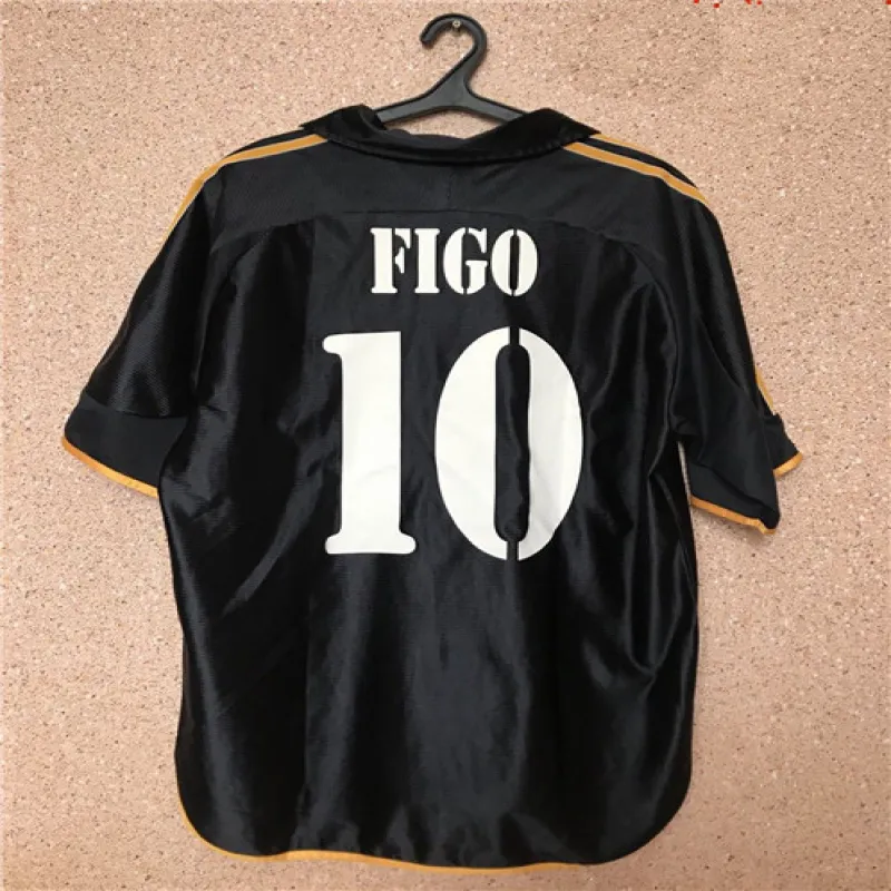 No.10 Luis Figo's Real Madrid Retro Jersey 1999/00 Away - Black