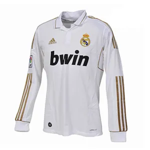 Maillot rétro à manches longues du Real Madrid 2011/12 domicile - Blanc