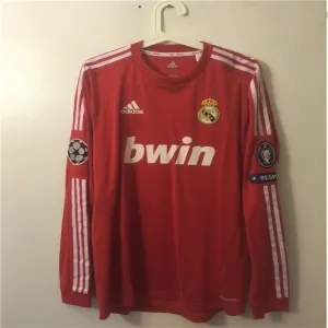 Troisième maillot rétro à manches longues du Real Madrid 2011/12 - Rouge