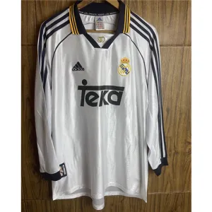Real Madrid Long-Sleeved Retro Jersey 2000 Home - White