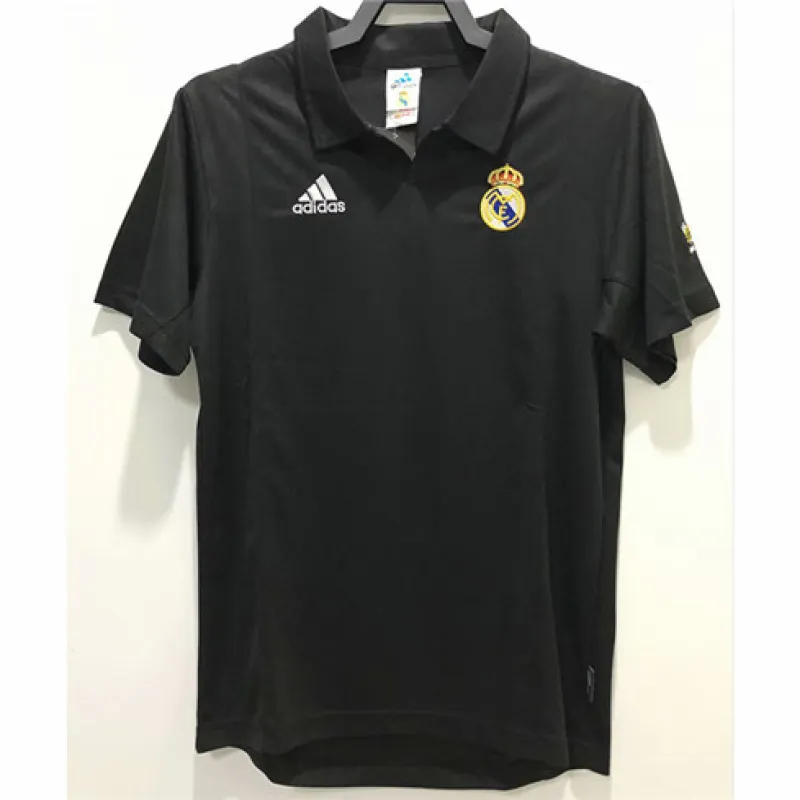Real Madrid Retro Jersey 2002/03 for UEFA Champions League - Black
