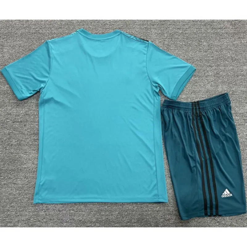 Real Madrid Children's Retro Third Jersey 2017/18 - Blue