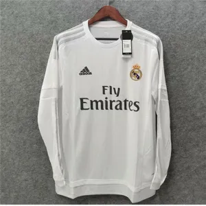 Real Madrid Long-Sleeved Retro Jersey 2015/16 Home - White