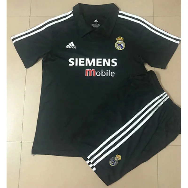 Real Madrid Children's Retro Jersey 2002/03 Away - Black