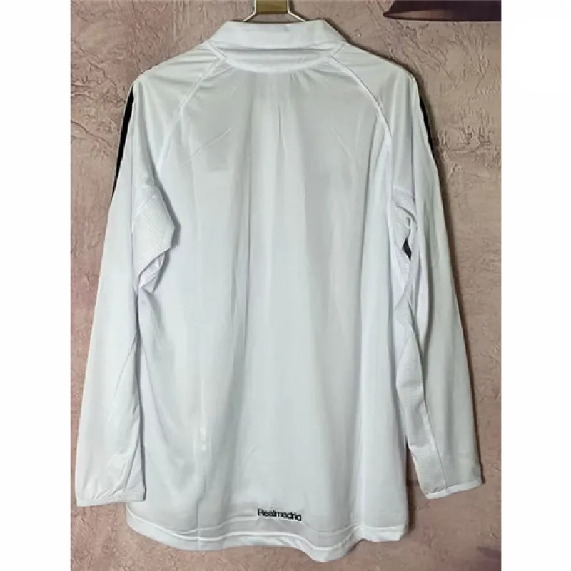 Real Madrid Langarm-Retro-Trikot 2005/06 Heimspiel - Weiß