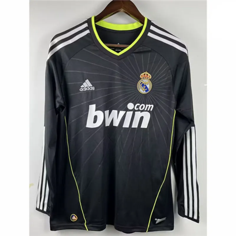 Maglia retro a maniche lunghe del Real Madrid 2010/11 Trasferta - Nera