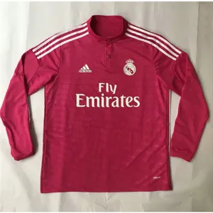 Maillot rétro à manches longues du Real Madrid 2014/15 Extérieur - Rouge