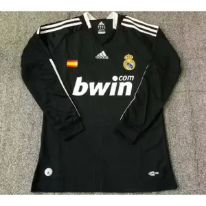 Troisième maillot rétro à manches longues du Real Madrid 2008/09 - Noir