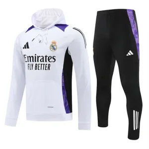 Real Madrid Kapuzen-Sportbekleidung 2024/25 individualisierte Version - Weiß