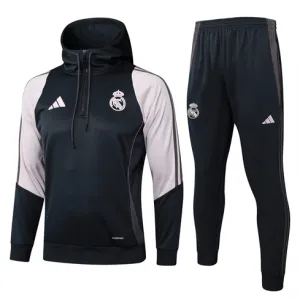 Vêtements de sport à capuche pour enfants du Real Madrid 2024/25 - Noir