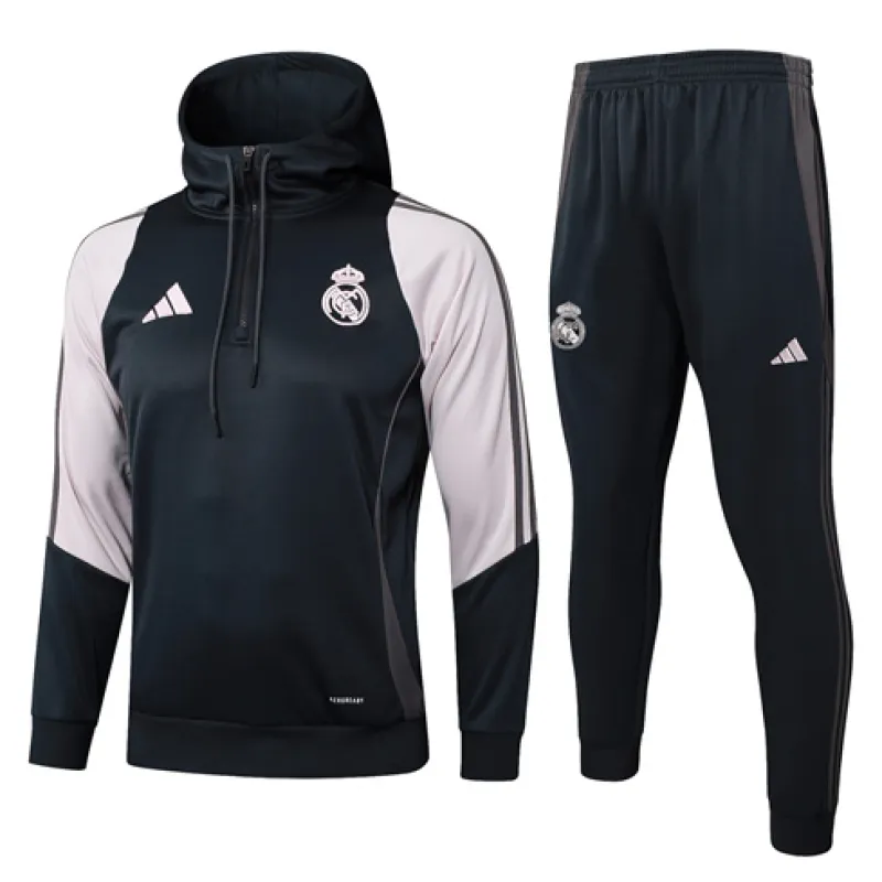 Vêtements de sport à capuche pour enfants du Real Madrid 2024/25 - Noir