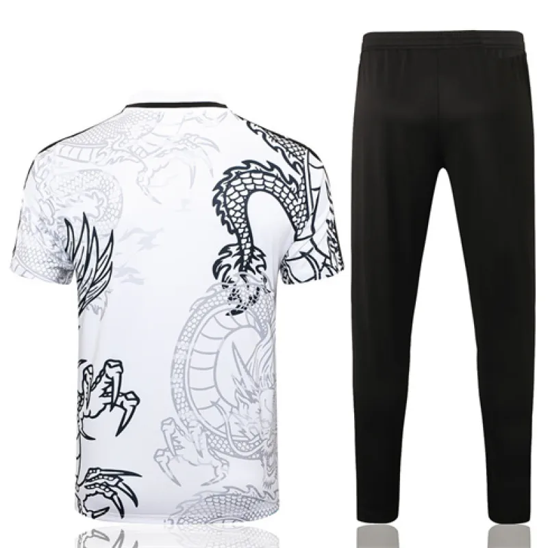 Chemise polo de formation + pantalons du Real Madrid 2024/25 - Blanc