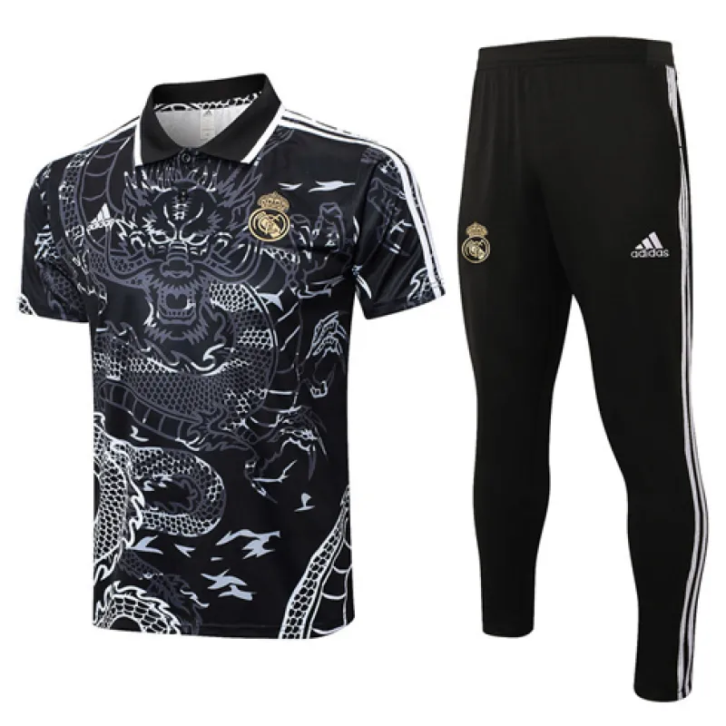 Real Madrid Training Polo Shirt + Trousers 2024/25 - Black