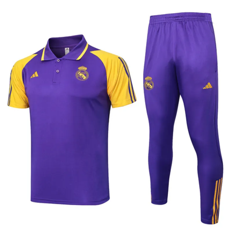 Real Madrid Training Polo Shirt + Trousers 2024/25 - Purple