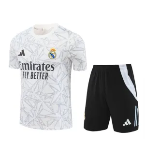 Maillot de formation + shorts pour enfants du Real Madrid 2024/25 - Blanc