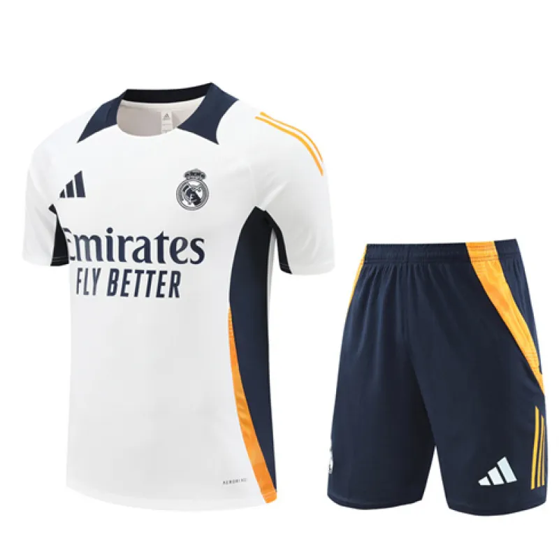 Maglia di allenamento + shorts per bambini del Real Madrid 2024/25 - Bianca