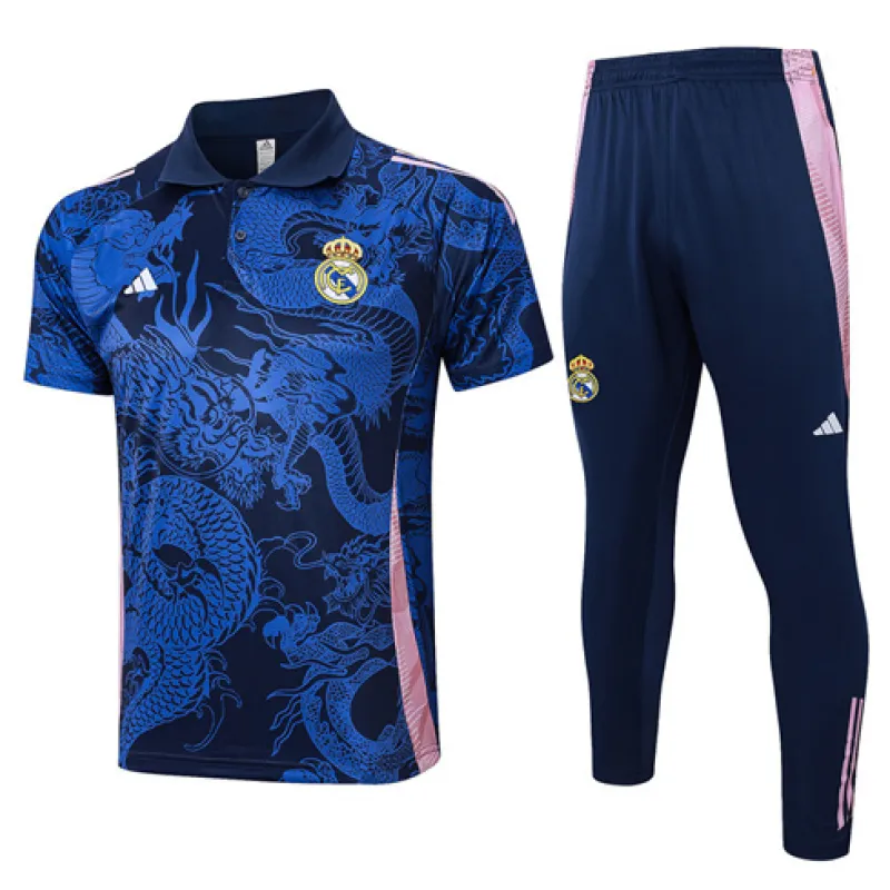 Real Madrid Training Polo Shirt + Trousers 2024/25 - Blue