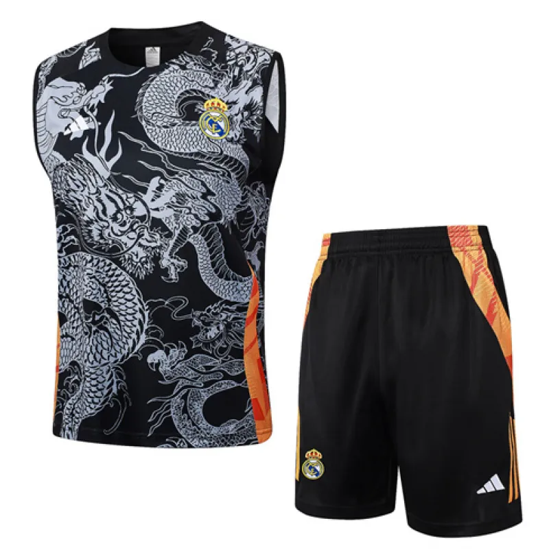 Set di bermuda e gilet del Real Madrid 2024/25 - Nero