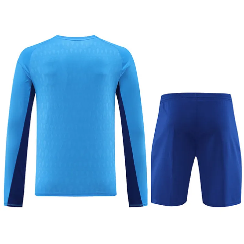 Real Madrid Goalkeeper Long-sleeved Training Jersey + Shorts 2024/25 - Blue