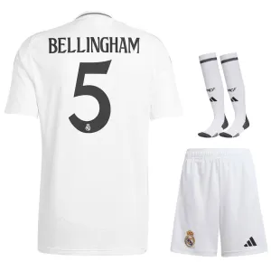 Bellingham Real Madrid 2024/25 Home Kids' Jersey Set - White
