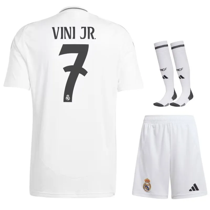 VINI JR Real Madrid 2024/25 Home Kids' Jersey Set - White