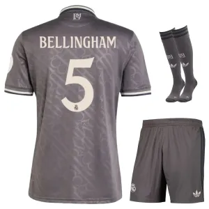 BELLINGHAM Real Madrid 2024/25 Kids' Third Jersey Set - Grey