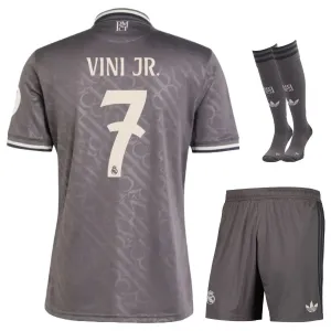 VINI JR Real Madrid 2024/25 Kids' Third Jersey Set - Grey